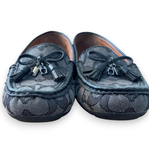 Coach Moira Signature Loafer Black with Charms Size 7 - Picture 1 of 8